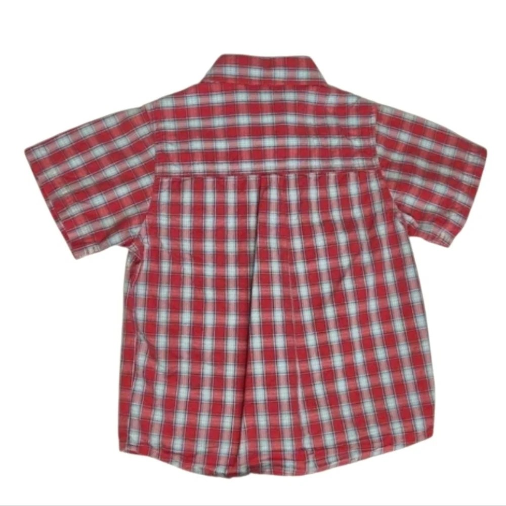 NEW Toddler Kids Classic Plaid Button Down Shirts - Blue and Red Bundle
